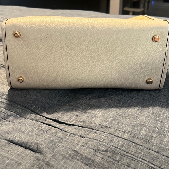 Coach Dempsey Beige Signature Stripe Tote with Leather Trim - Picture 4 of 5